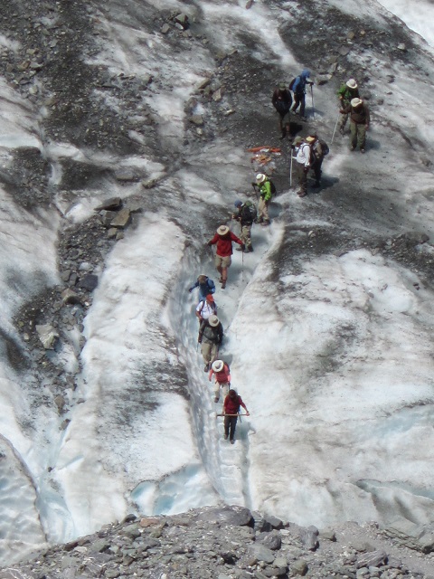 Een groep gletsjer lopers